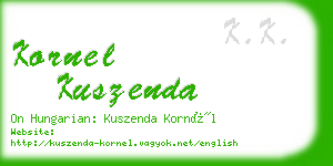 kornel kuszenda business card